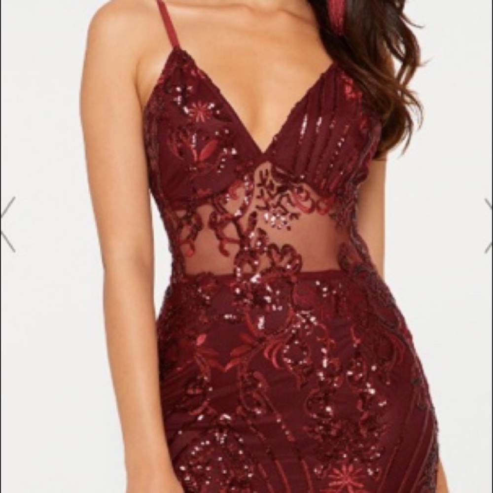 Red sequin dress